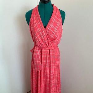Chetta B bright coral dress